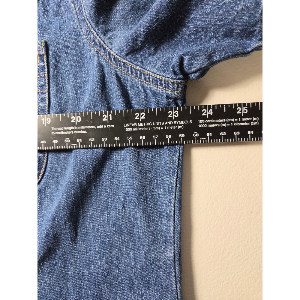 Faded Glory Womens Vintage Denim Maxi Dress Blue Button Front Cotton Plus 20W - Picture 5 of 6